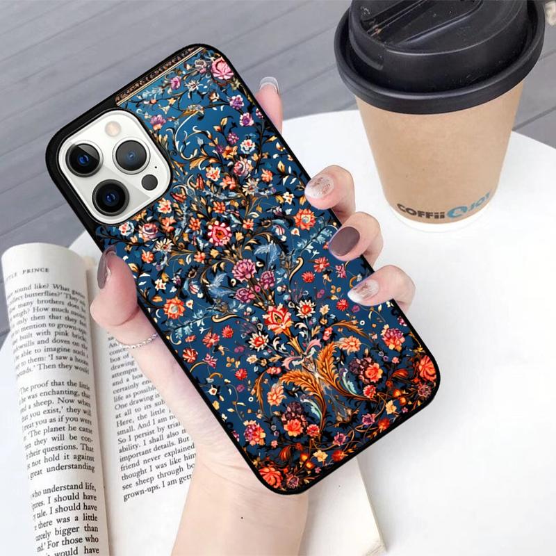 Persian Carpet Floral Mobile Phone Cases Cover For iPhone 17 Air 16 15 14 12 13 11 Pro MAX apple Plus Coque