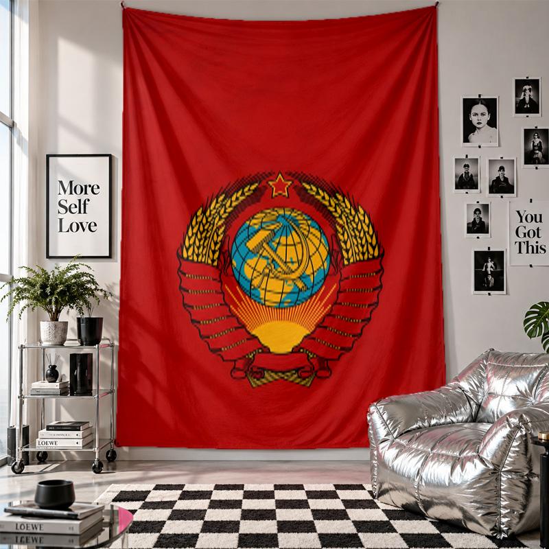 Wall TapestrySoviet Union Art Hanging Cloth Decorative Background Cover for Room Decoration