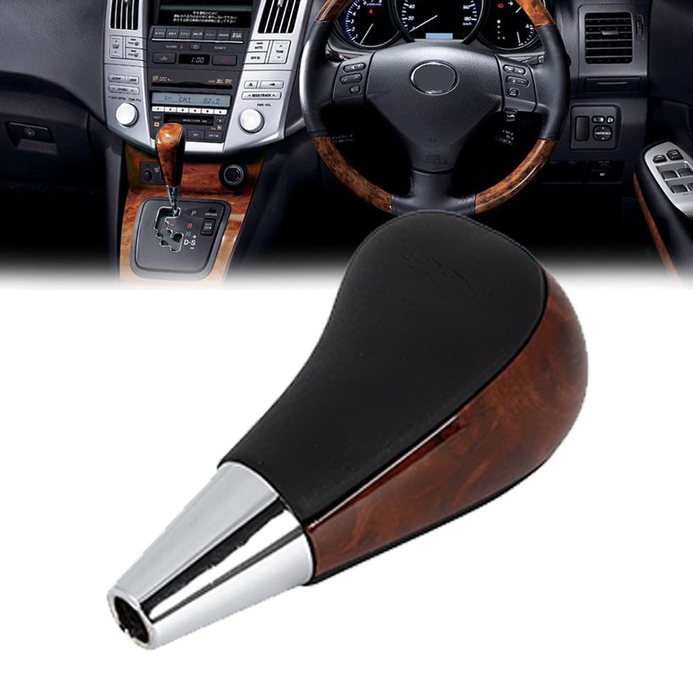 Toyota Shift Knob Wood Deck Corolla Crown Rank RAV4 Lexus TOYOTA LEXUS General Purpose (Black Leather)