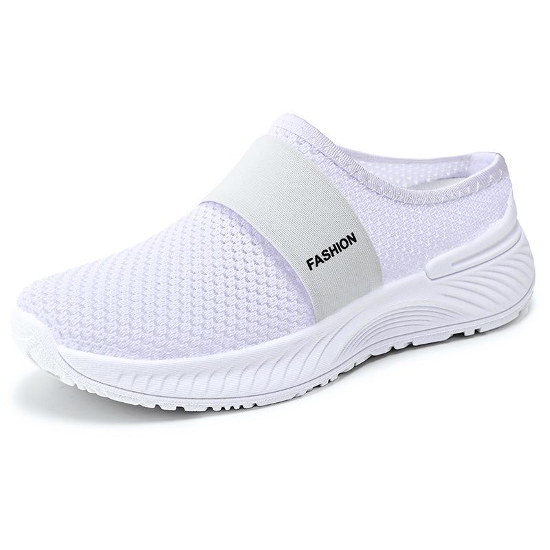 Women's Shoes Toe Caps Semi-flat Shoes Breathable Casual Shoes Slippers Single Shoes