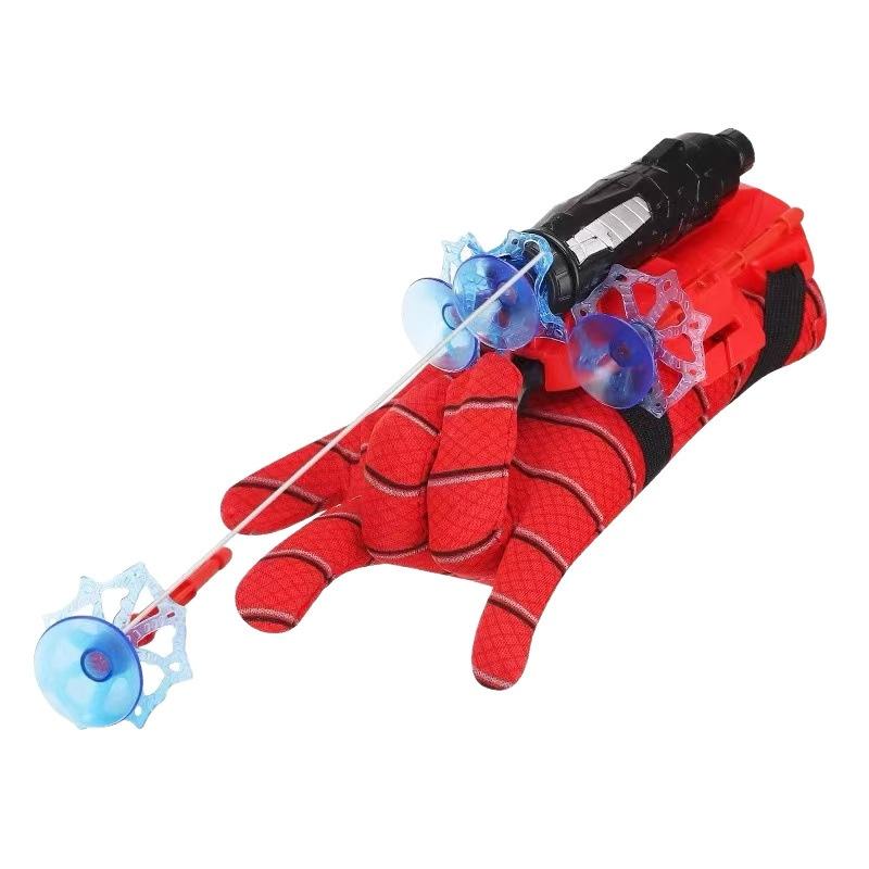Spider Man Launcher Toy Wearing Wrist Suction Cup Launcher Soft Bullet Black Technology Silk Spinning Children'S Anime Toy