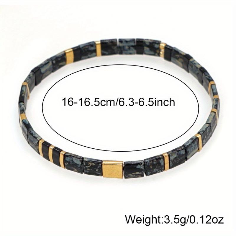 Women's Fashion Beaded Bracelet, Boho Style Handmade Elastic Cord Bracelet, Suitable for Men  Women Daily Wear