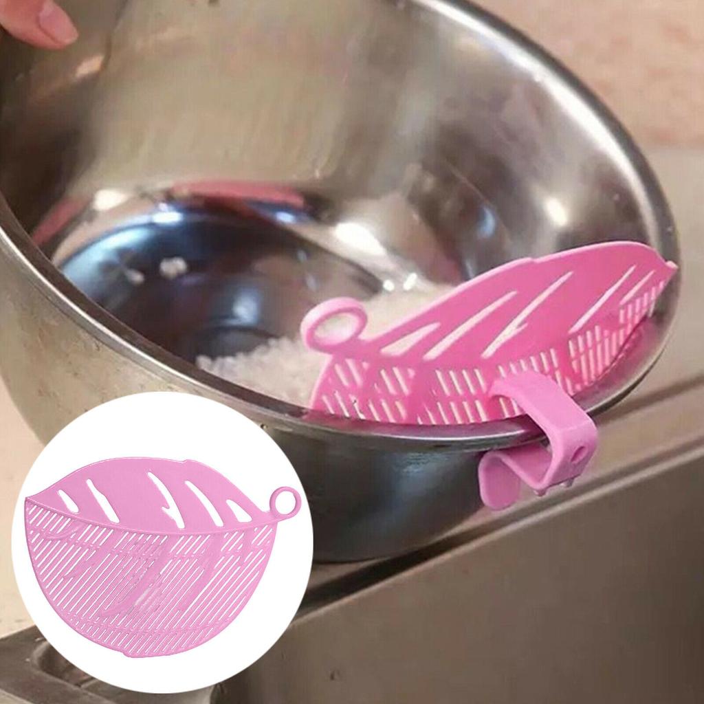 1 Pack Durable Leaf Half Round Rice Washing Sieve Cleaning Gadgets Kitchen Clip