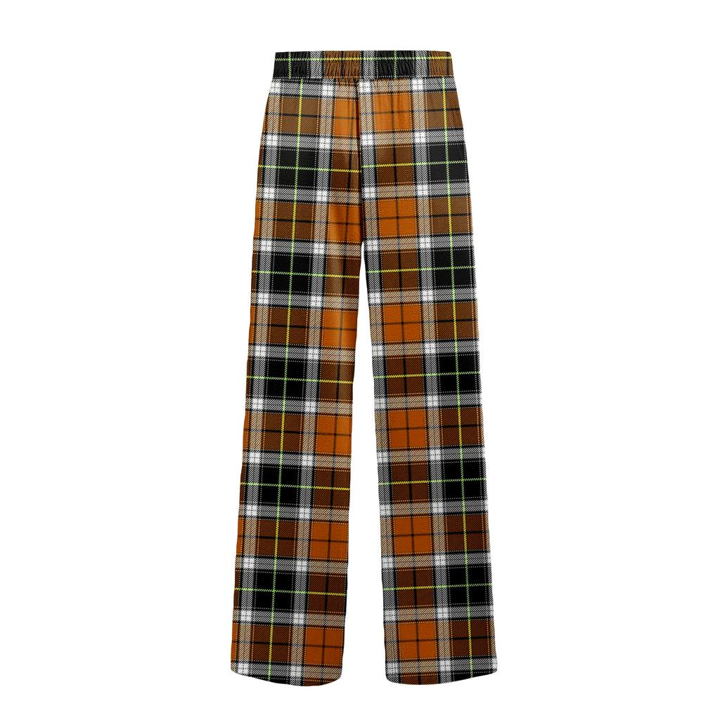 Men's Striped Plaid Print Pocket Casual Pants Home Pajama Pants