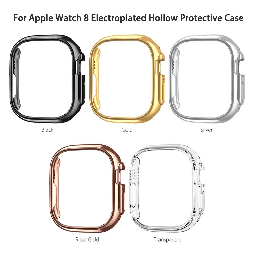 For Apple Watch 45mm 41mm 38mm 42mm 40mm 44mm Plated Skeleton Cover Hard PC Bumper Case Frame for iWatch SE 8 7 6 5 4 3 2 1 Case