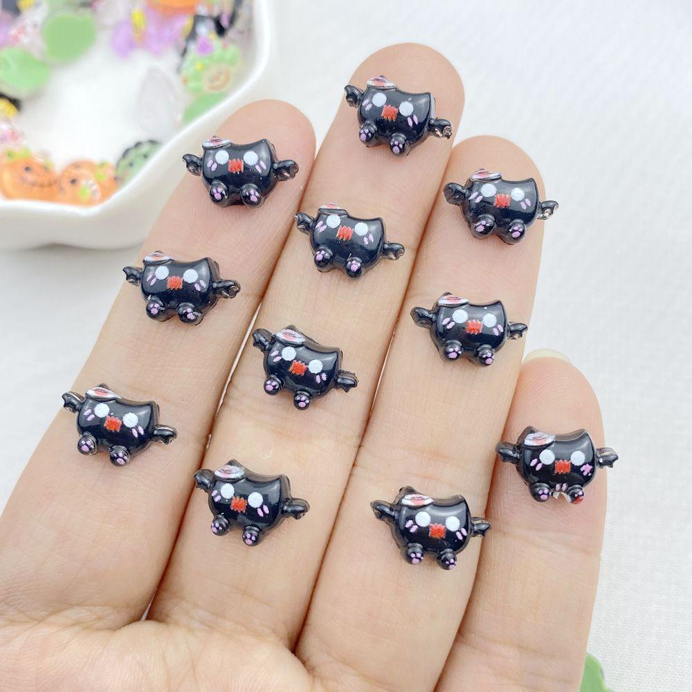 50Pcs New Cute Resin Small Halloween Collection Flat Back Ornament Jewelry Making Manicure Hairwear Accessories
