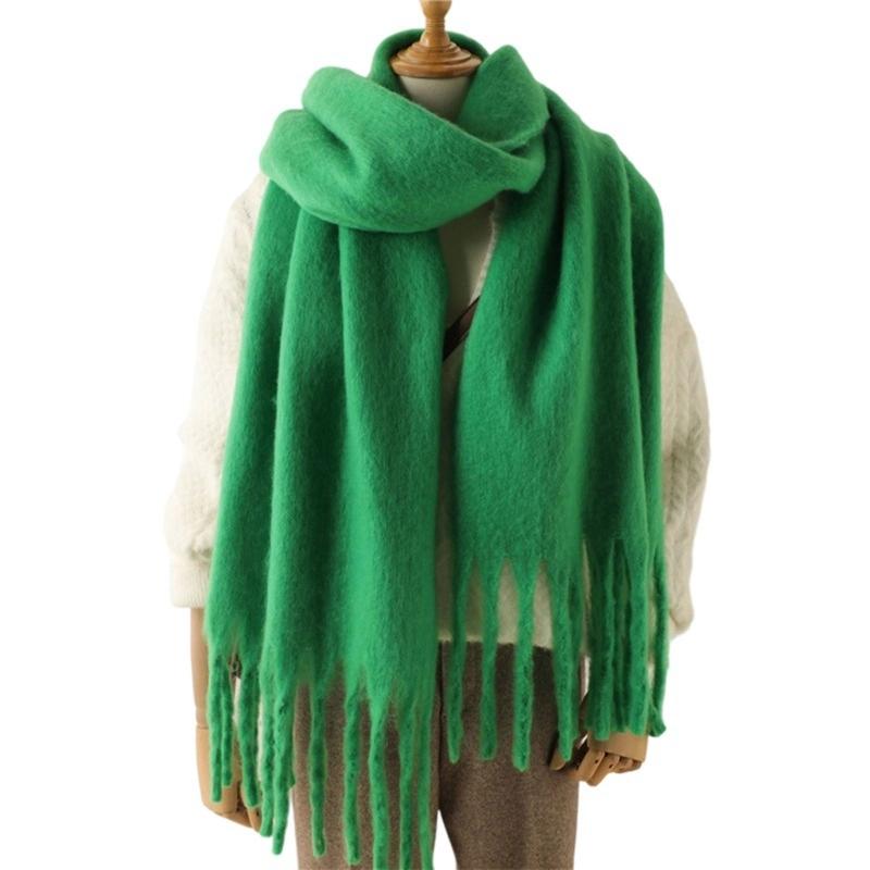 Long Tassels Neckerchief Solid Color Scarf Lightweight Yet Warm Headscarf Shawl For Casual or Formal Wear Daily