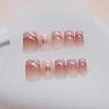 24 Pcs French Wearing Nail Piece Removable Butterfly Nail Patch Small Short T Fresh Nail Piece Gradual Change Nail