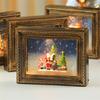 Seasonal Musical Picture Frame Feature Stmospheres LED Light Revolving Snowfalls And Durable Plastic Design