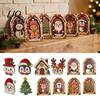 Decorative Indoor Wood Signs Christmas Wooden Vintage Sign, Rustic Table Ornament, 2D Santa Claus Festive Wall Snowman Penguin Desktop Sign