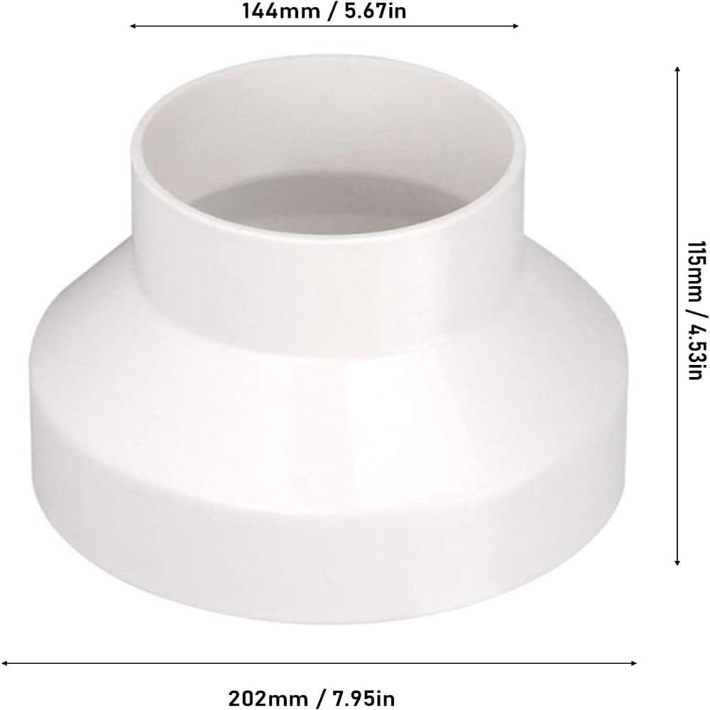 ABS Plastic Duct Reducer 8 to 6 Inch Ventilation Adapter Air Duct Adapter  Kitchen Exhaust