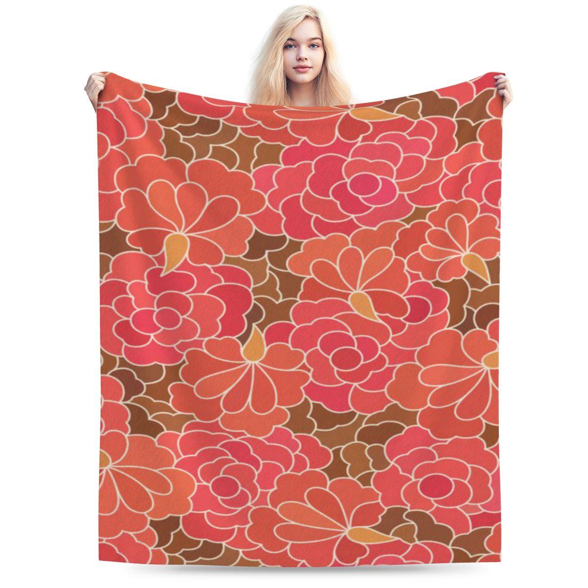 Funky Florascape In Coral Pink Custom Soft Party An UltraSoft Micro Fleece Blanket 75x100cm 30x40in