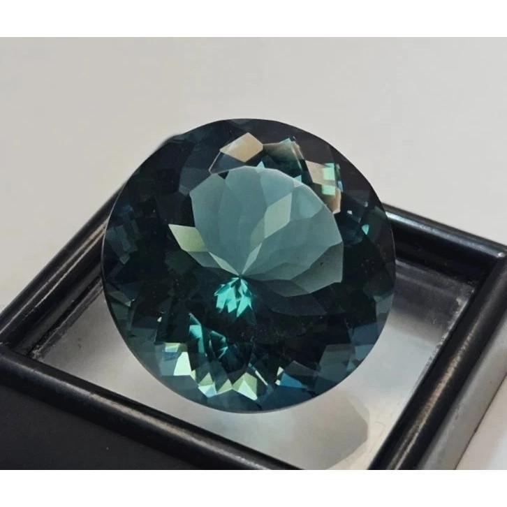 Natural Tourmaline Teal Blue 20-21 Ct Round Cut Stunning Loose Gemstone
