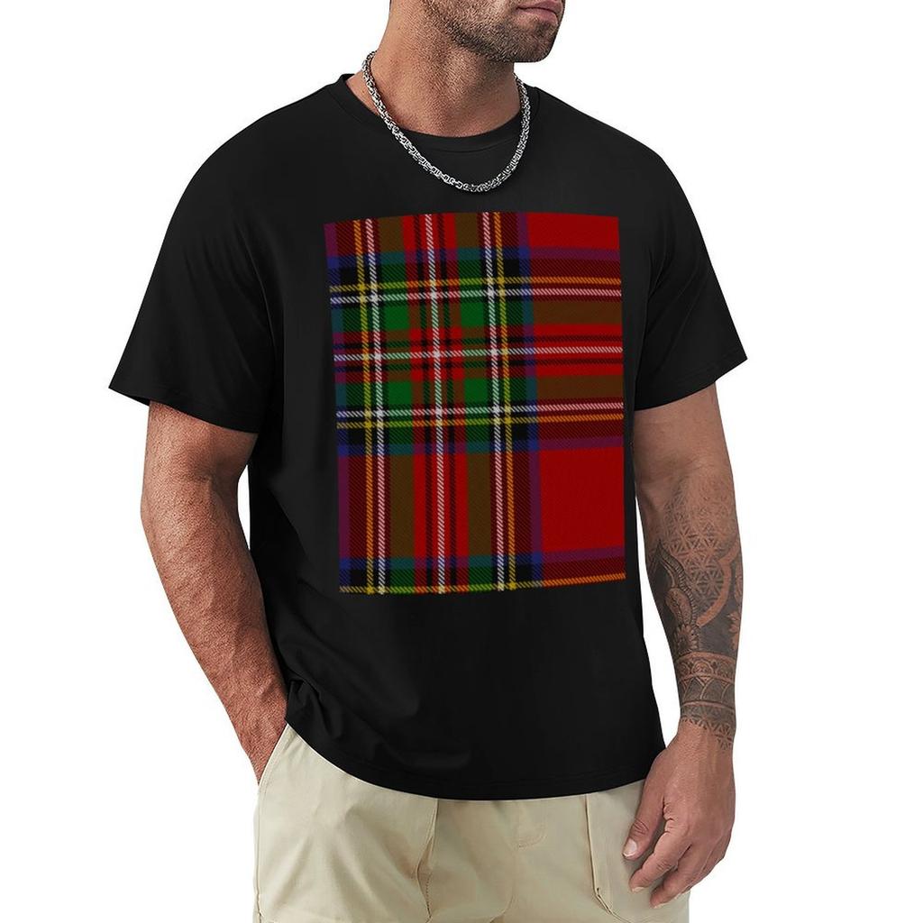Royal Stewart Tartan Clan Plaid Red Green Blue T-Shirt funny gifts hippie clothes men t shirts
