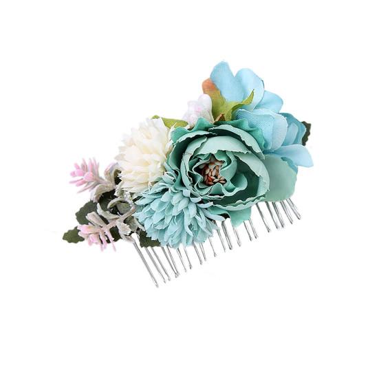 

Потрясающая свадебная расческа для волос ручной работы с цветочными листьями, декоративная заколка для девочек. Идеальные аксессуары. Универсальный аксессуар на любой случай. синий