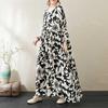 Round Neck Long Sleeve Loose Literary Vacation Style Dress