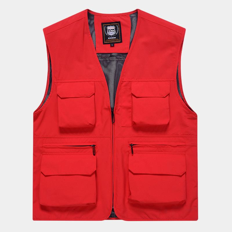 New Outdoor Multi-pocket Quick-drying Fishing Vest for Men Thin Mountaineering Photographer Waterproof Horse Clip Vest Sleeveless