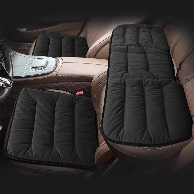 All-Season Universal Car Seat Cushion Set: Single Piece, Winter-Ready, Three-Piece Front & Rear Bench Pad.