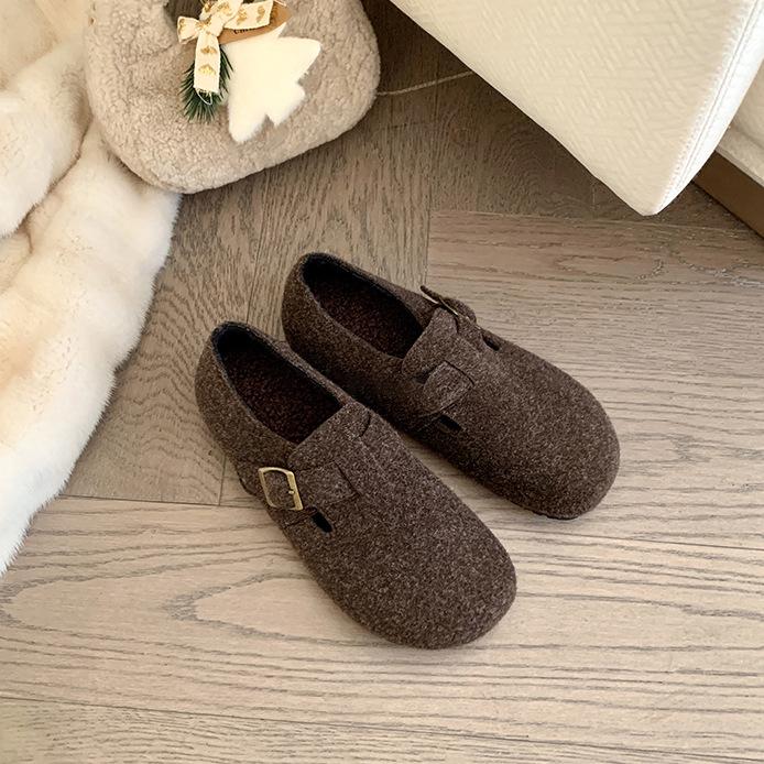 Wool version~ two versions of warm cotton shoes with an inner height increase of 3cm, Mao Mao shoes, women's Dongboken single shoes