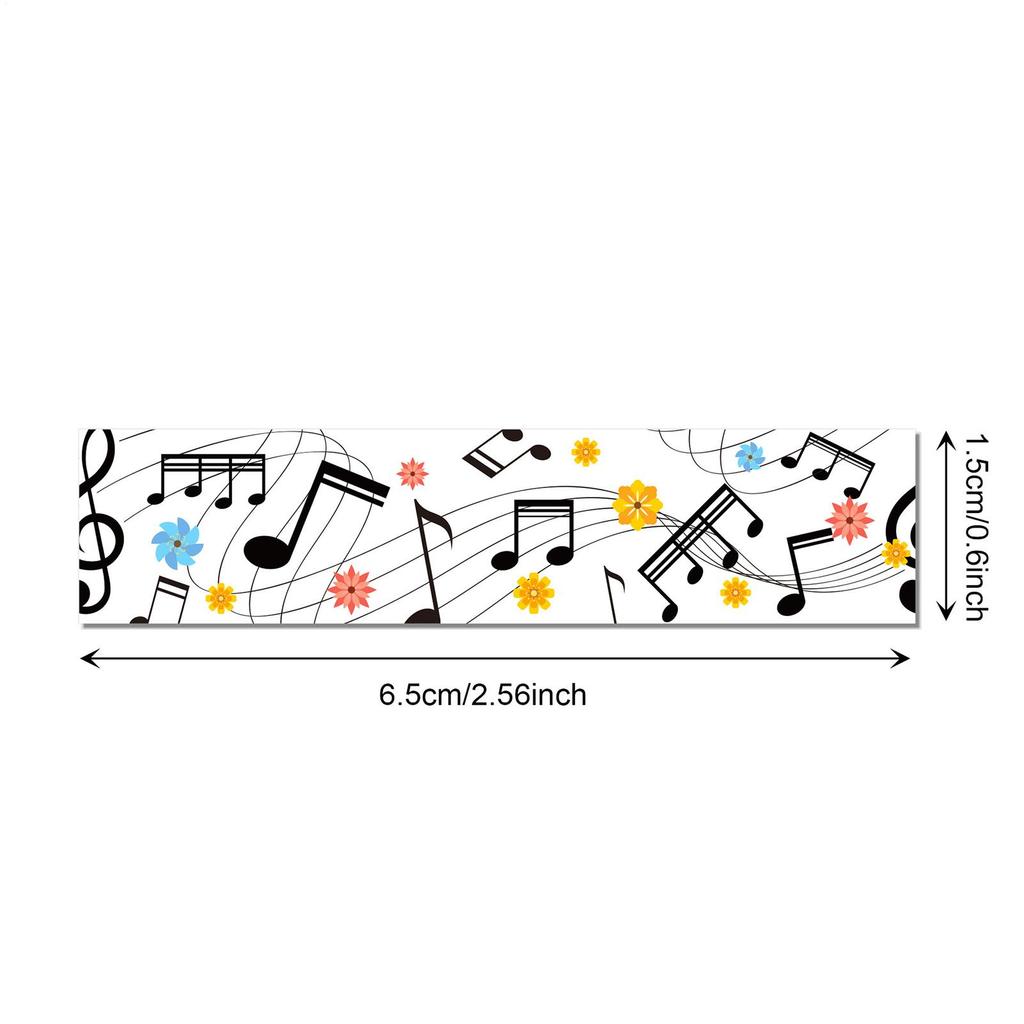 Cute Music Notes Paper Tape Portable Music-Themed Adhesive Wrapping Rolls Art Tape Rolls For Scrapbooks Handmade Items