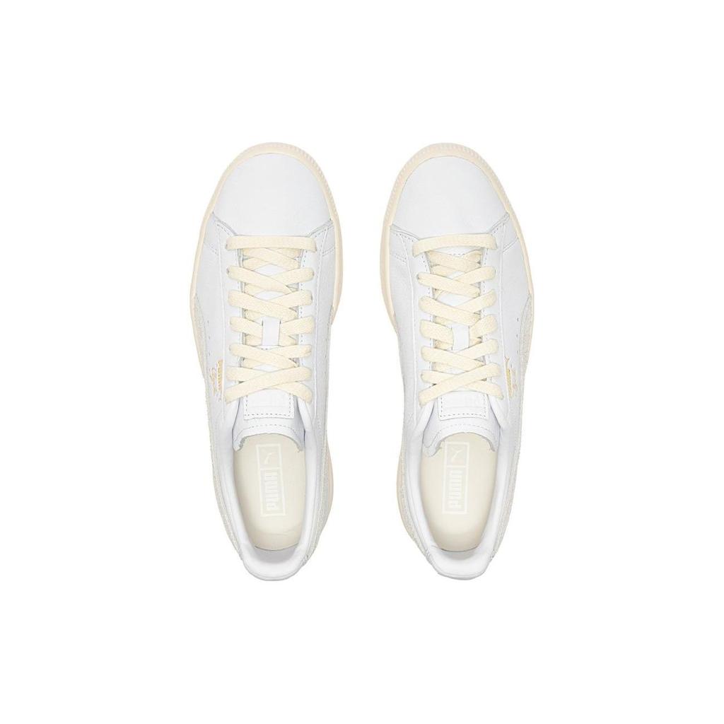 Puma Clyde Base Unisex Sneakers White Frosted-Ivory Team-Gold 390091-01