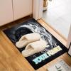 1PC Custom Name Yin-Yang Lion Spirit Theme Floor Mat Ideal for Living Room, Game Rooms, Office, Bedroom,Floor Mat Playful Design