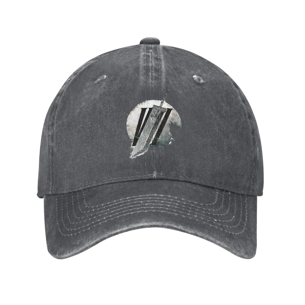 Fantasy Reborn FF7 Gewaschene Baseballkappe Fitted Retro Sun Trucker-Hut Sommer Damen Herren Laufen Hippie Baseballkappen