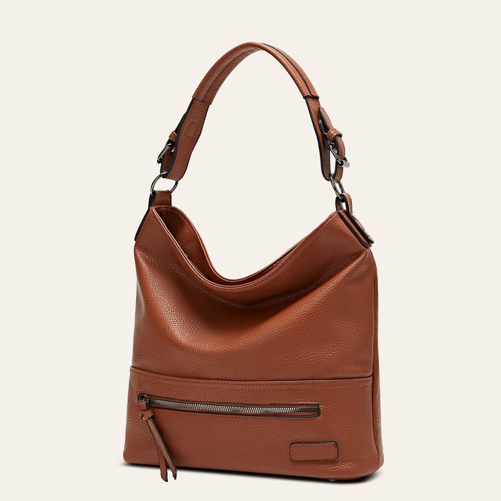 Large-capacity bag women's new simple shoulder underarm bag commuting tote bag soft leather casual handbag