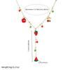 Creatieve Druppelhanger Ketting Watermeloen Aardbei Fruit Ontwerp Roestvrij Staal Sleutelbeen Ketting Nek Sieraden