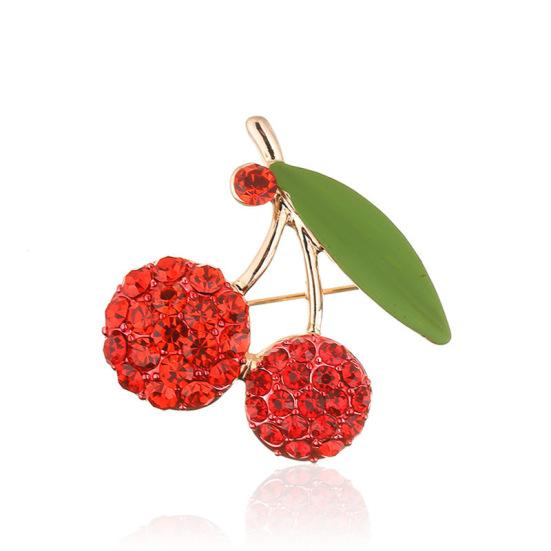 

Антикварная брошь с каплями масла из зеленого листа вишни красный