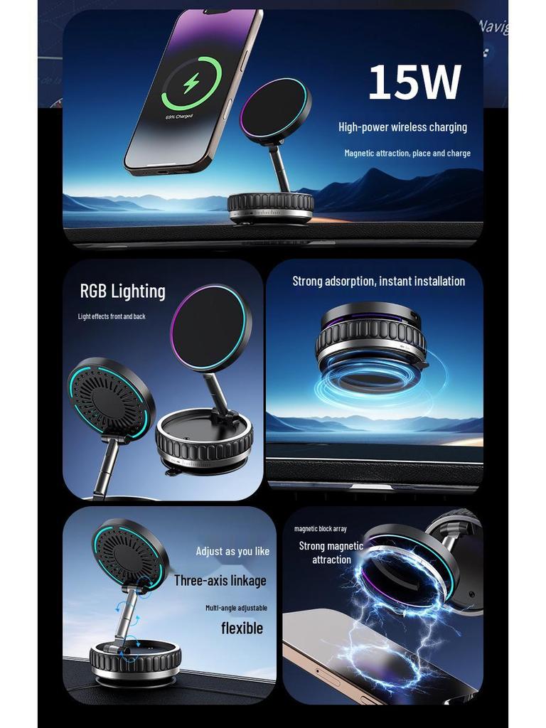 Magnetisches Kabelloses Autoladegerät mit MagSafe für Apple Handys - Schnellladefunktion & Navigation