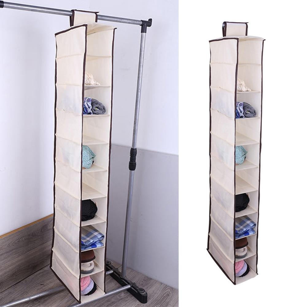 10 Layers Hanging Storage Bag Closet Organizer Wardrobe Organizer Clothes Door Storage Pocket Shoes Hanging Closet Organizer