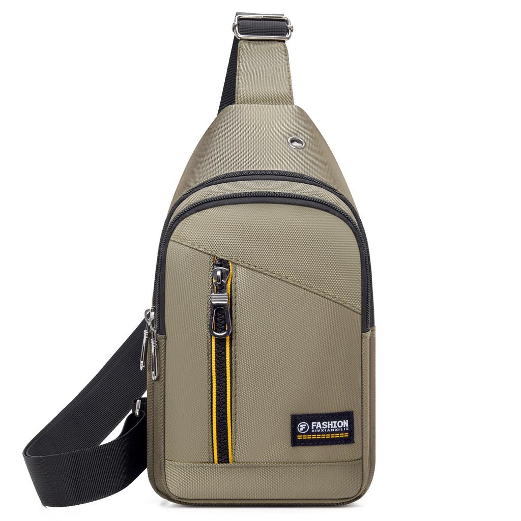 Men's Breast Bag, New Messenger Bag, Casual Men's Bag, Sports Backpack, Trendy Shoulder Bag, Oxford Cloth, Thickened and Wear-resistant.