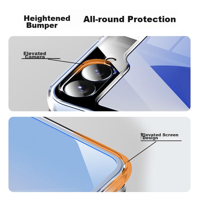 BIAZE Phone Case for Samsung Z Flip6/W25 Flip Foldable Screen, Shockproof Protective Cover, Slim Heat Dissipation Transparent Case JK694 Transparent