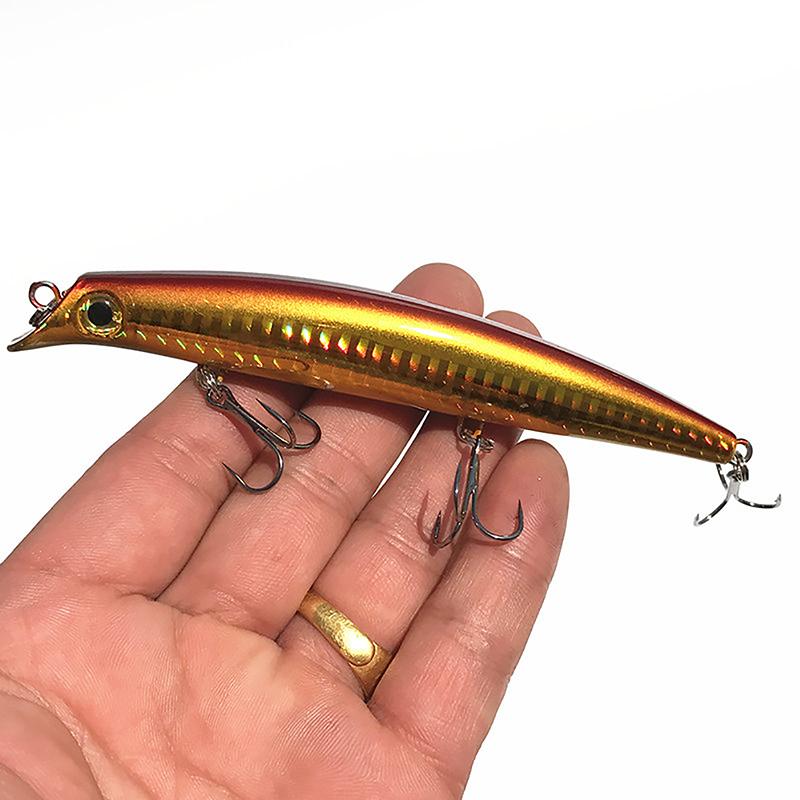 

1 шт. рыболовная приманка 12 см 12,5 г искусственная жесткая приманка 3D глаза тройной крючок плавающая приманка Pesca снасти золотой