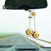 Häkeln Sie Biene Auto hängende Dekoration Auto Rückspiegel handgemachte Strickgarn Blume Honigbiene Tier hängen Ornament Anhänger