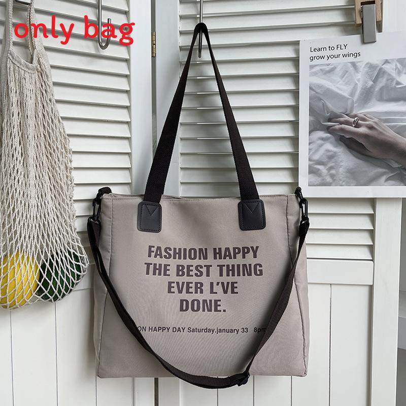 Bolso Tote de Lona Oxford para Mujer con Estampado de Letras Suave para Hombro Uso Diario