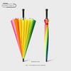 24-Rib Automatic Umbrella, Large Business Straight Umbrella, Double-Handle Factory-Printed Logo Advertising Long-Handle Umbrella