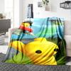 Cute Alien Abduction Adventure Flannel Blanket Super Soft Warm Cozy Blanket for Sofa Bed Office Travel All‑Season Home Decor Gift