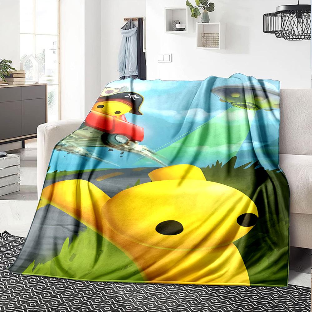 Cute Alien Abduction Adventure Flannel Blanket Super Soft Warm Cozy Blanket for Sofa Bed Office Travel All‑Season Home Decor Gift