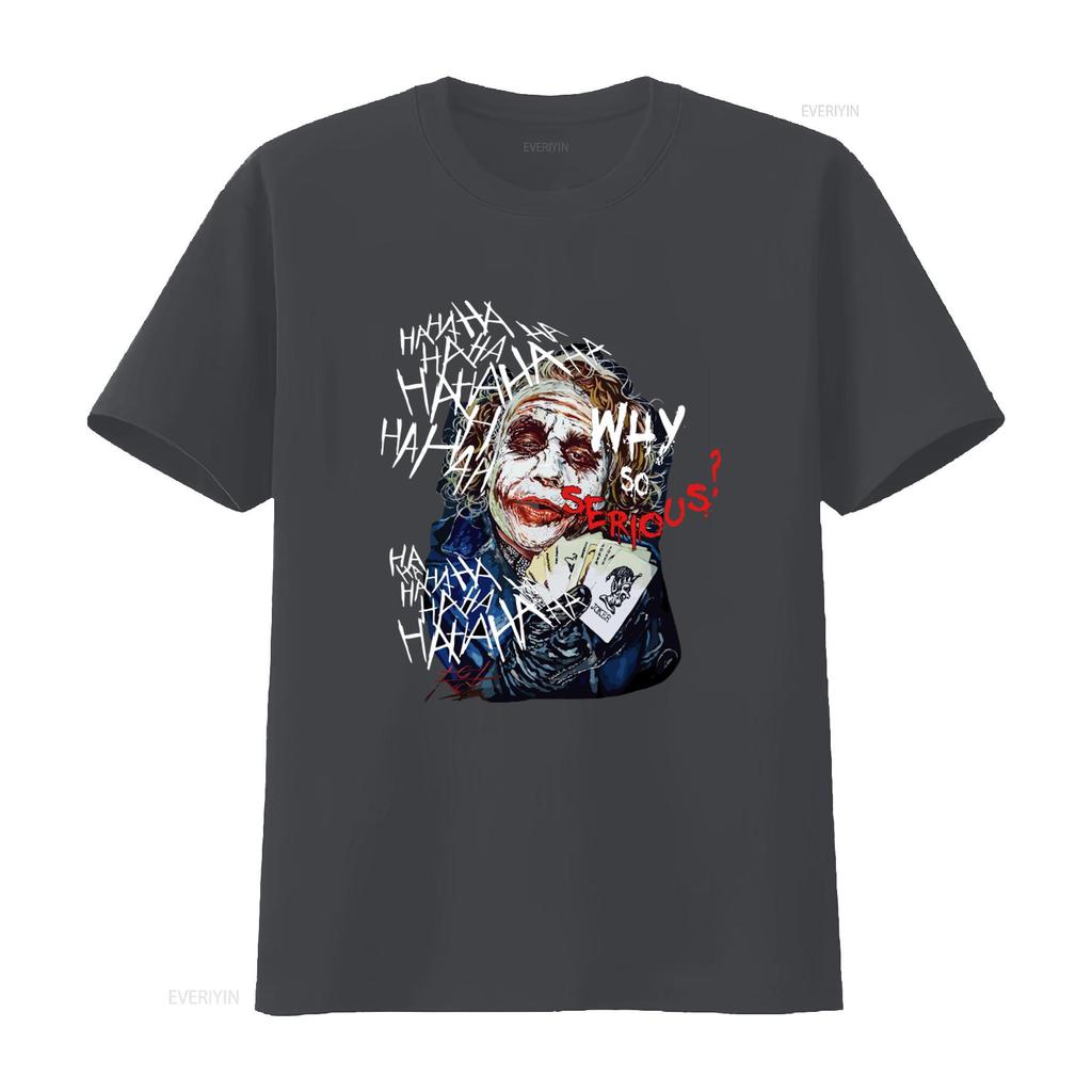 Why So Serious Movie Art Print T Shirt for Men Sizes M 4XL Vintage Washed Designer Clothes Stretched Streetwear Stylish Casual