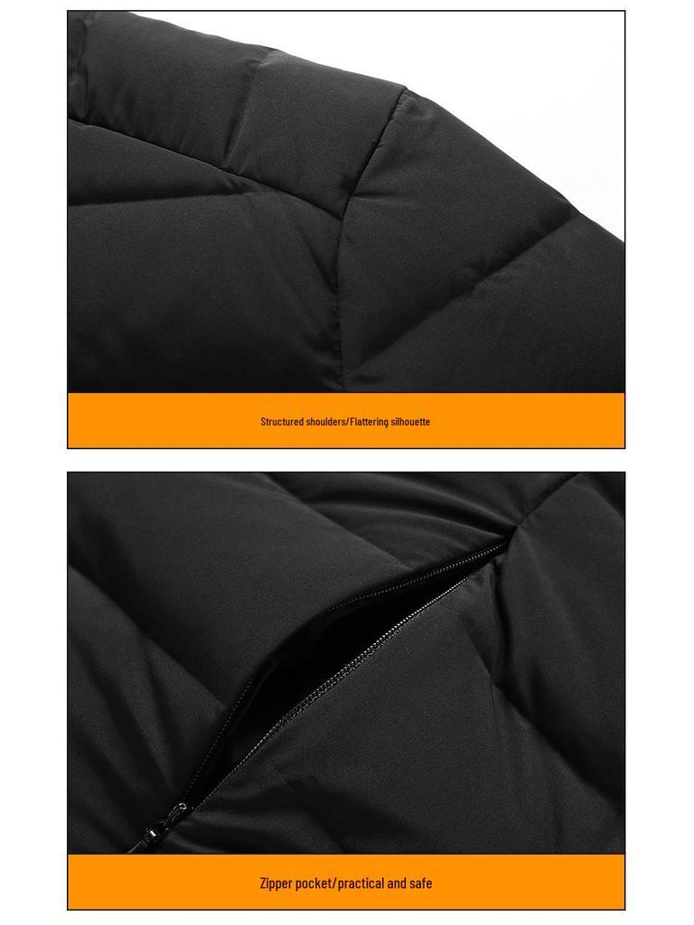 Men's Lightweight Hooded Down Jacket, Winter 2025 - Short, Warm, Trendy, 90% White Duck Down.