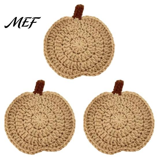 Manteles Individuales para Mesa de Café Hechos a Mano con Ganchillo Posavasos de Calabaza, Manteles Suaves de Poliéster, Fáciles de Limpiar Accesorios de Comedor con Temática de Otoño Estilo Granja para Cocina