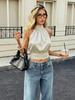 Elegant Halter Neck Off-Shoulder Sleeveless Top - High-End Summer Fashion
