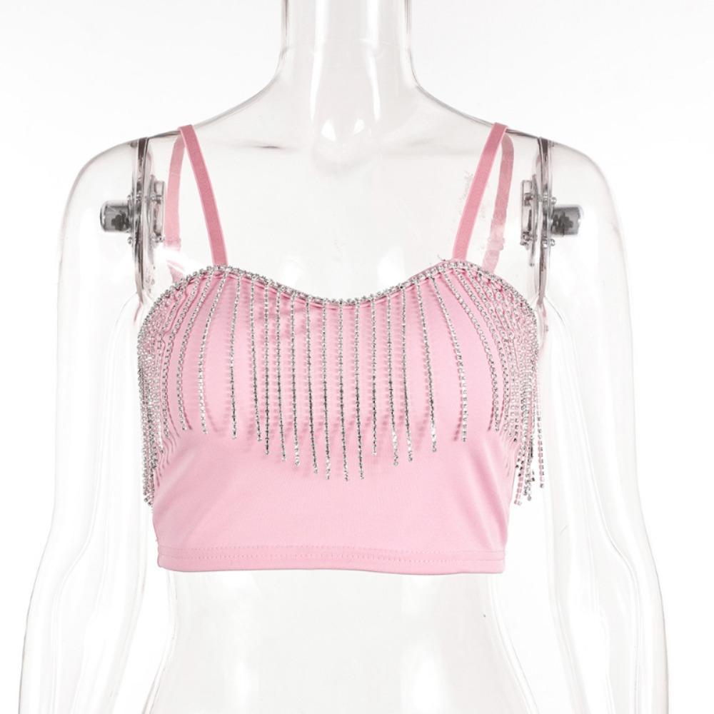 Tassel Rhinestone Chain Strapless Suspender Women's Nightclub Sexy Versatile Top
