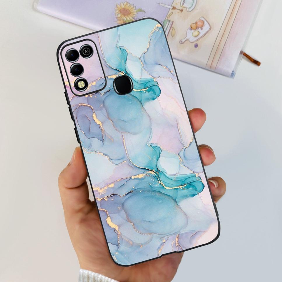 For Infinix Hot 11 Play 6.82" Soft Silicone Phone Cases For Infinix Hot 11 Play 11play 10Play Cover Luxury Flowers Funda Capa