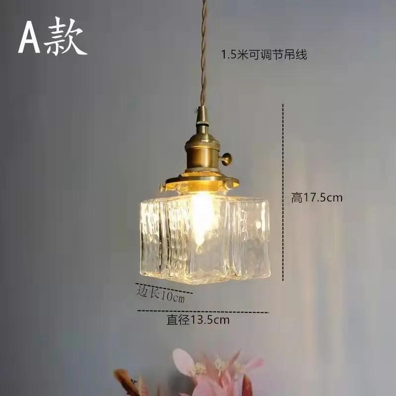 

Японский домашний декор стеклянный подвесной светильник винтажный латунный деревенский светодиодный потолочный подвесной светильник для спальни обеденный стол люстры Warm White