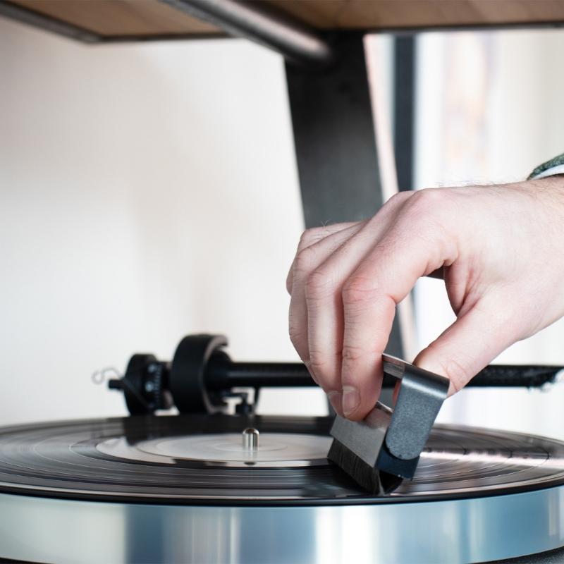 Winyle z włókna węglowego Szczotka do czyszczenia płyt Winylu Antystatyczny Ergonomiczny uchwyt do płyt LP i CD