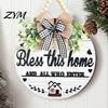 All Season Home Decorations Welcome Sign for Front Door Porch, Round Wooden Hanging Rustic Farmhouse Hanger Plaque, Hanger, Thoughtful Gifts Neighbors