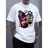 European sizes Men'S Oversized Drop-Shoulder Graphic Urban Style T-Shirt - Spray Paint Graffiti Design - Lightweight Summer Casual Top